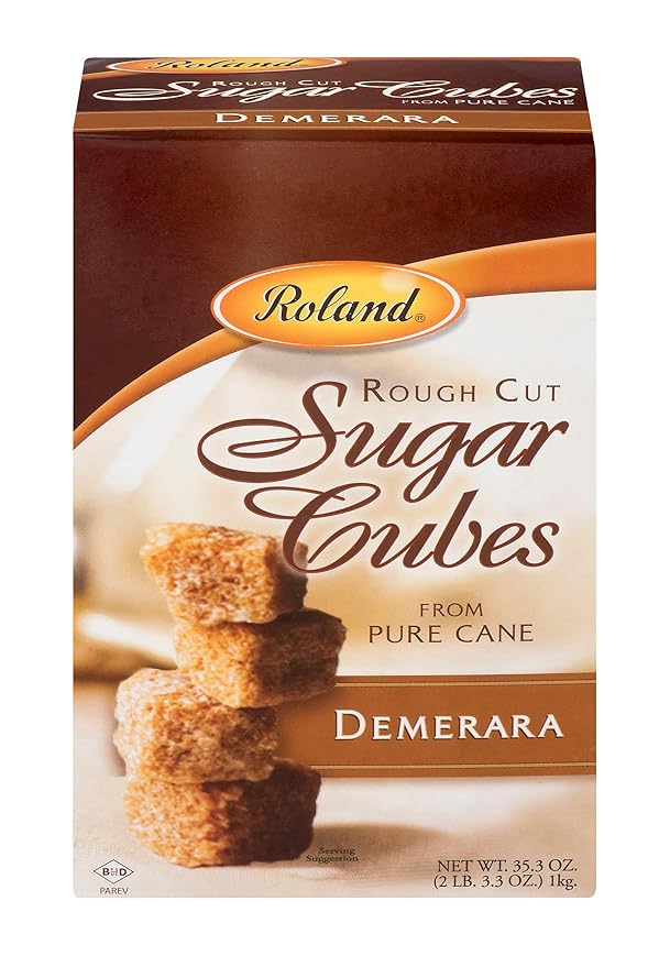 Roland Foods Demerara Rough Cut Brown Sugar Cubes, Specialty Imported Food, 35.2 Ounce Box, Pack of