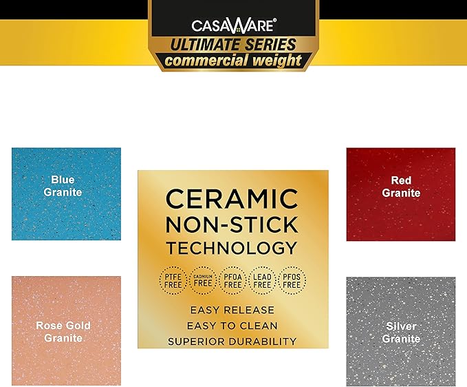 casaWare 15 x 10 x 3-Inch Ultimate Series Commercial Weight Ceramic Coated Non-Stick