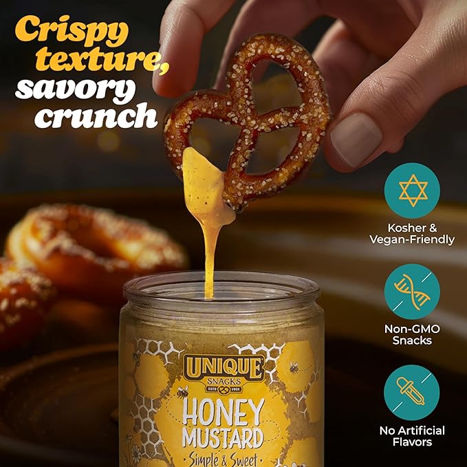 Unique Snacks Knead 'Ems Sourdough Mini Pretzels – 3 Pack, 11 oz Bags - Artisan Vegan Snack