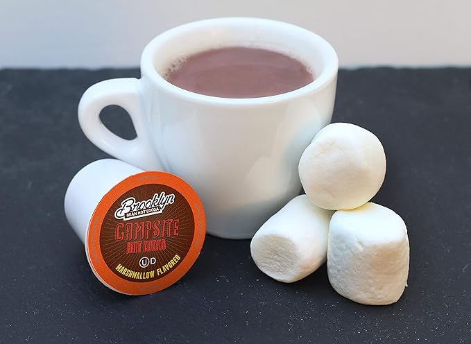 Brooklyn Beans Campsite Chocolate Mashmallow Hot Cocoa Pods, Compatible with K Cup Brewers
