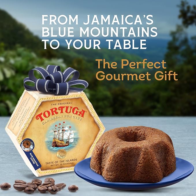 TORTUGA Caribbean Blue Mountain Rum Cake - 16 oz Rum Cake - The Perfect Premium Gourmet Gift for