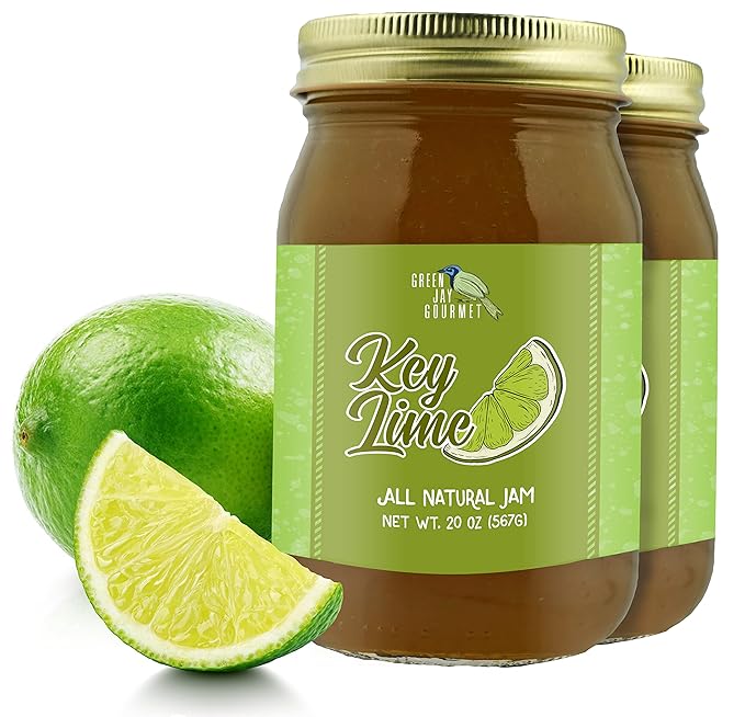 Green Jay Gourmet Key Lime Jam – All-Natural Lime Jam – Key Lime Pie Filling & Dessert Topping
