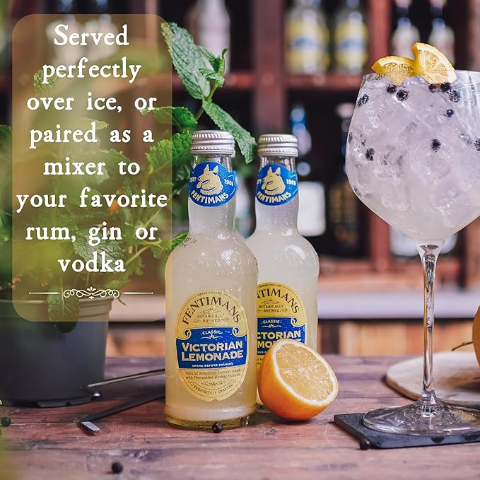 Fentimans Sparkling Victorian Lemonade - Lemon Sparkling Water, Great Over Ice or as Mixer, All