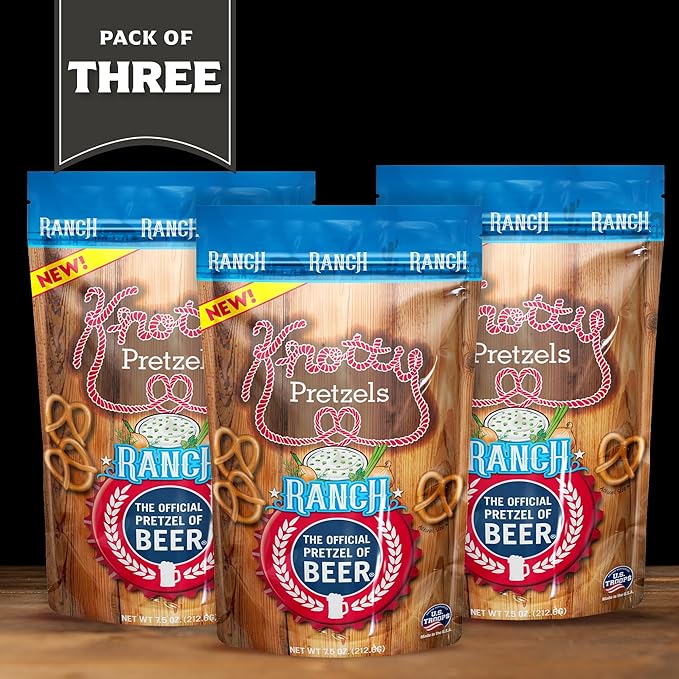 Knotty Pretzels ?쏷he Official Pretzel of Beer??7.5 oz Individual Seasoned Pretzels in Resealable
