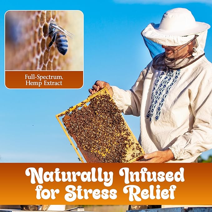 MOWI WOWI Hemp Honey Straws - 100% USA Pure, Raw, Unfiltered Honey - Infused with Hemp Oil, Non-GMO