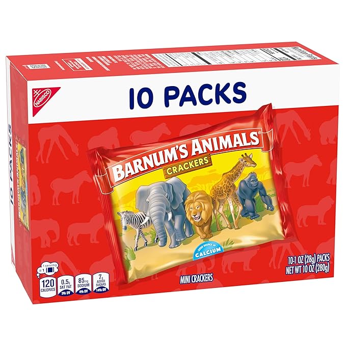BARNUM'S Original Animal Crackers, Kids Snacks, 10 Snack Packs