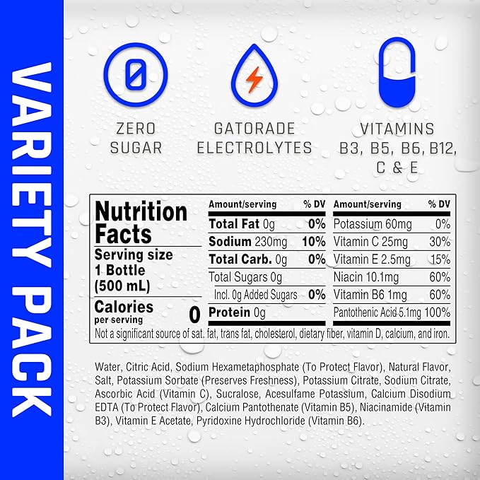 Propel, 3 Flavor Variety Pack, Zero Calorie Sports Drinking Water with Electrolytes and Vitamins