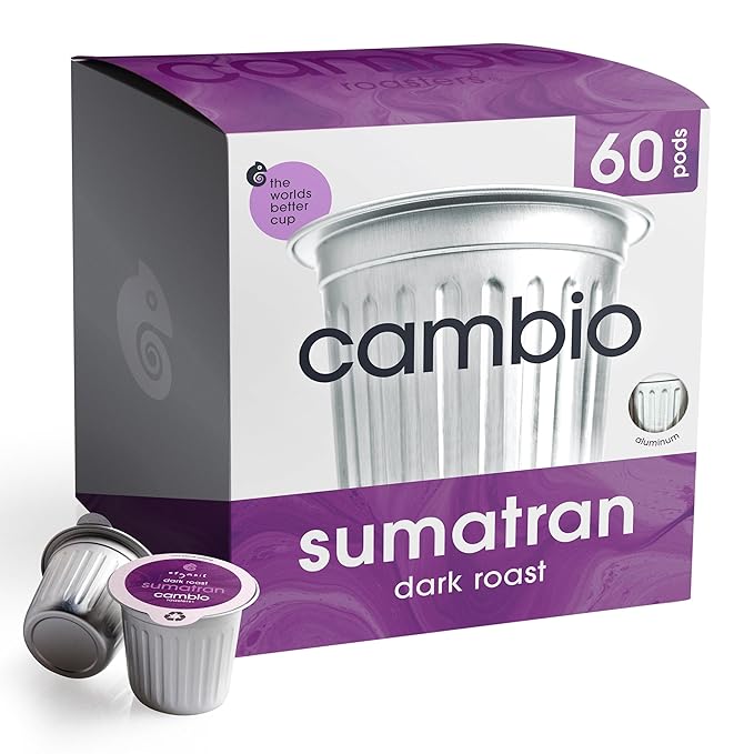 Cambio Roasters Sumatran Keurig Organic Coffee K Cups, Only Aluminum Keurig Coffee Pods with