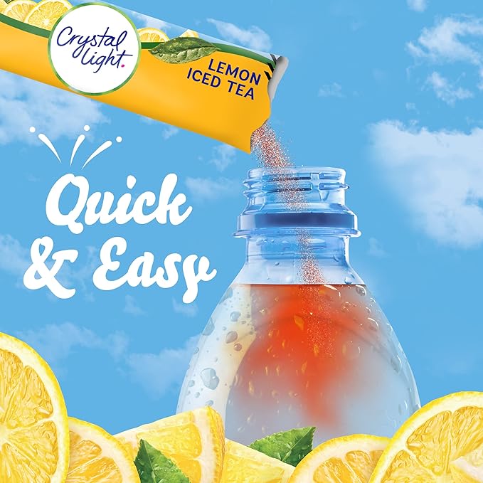 Crystal Light Lemon Iced Tea Naturally Flavored with other natural flavor Powdered Drink Mix, 120
