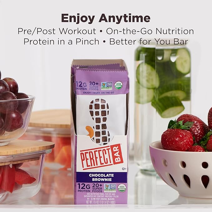 Perfect Bar, Chocolate Brownie Protein Bar, Organic, Gluten Free, Soy Free, Non GMO, No Sugar