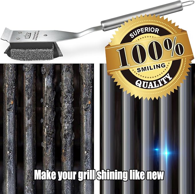 GRILLART Grill Brush Bristle Free, Safe Grill Brush for Outdoor Grill, SteamWizards BBQ Grill