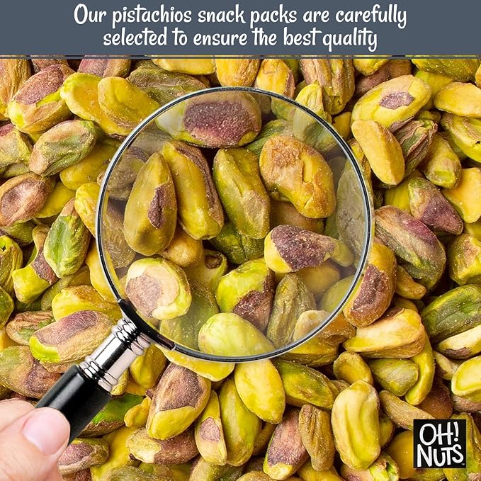 Oh! Nuts Pistachios No Shell - Roasted Salted - 1 lb - Shelled California Pistachios - Packed in