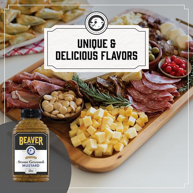 Beaver Stone Ground Mustard, 12 oz squeeze bottle