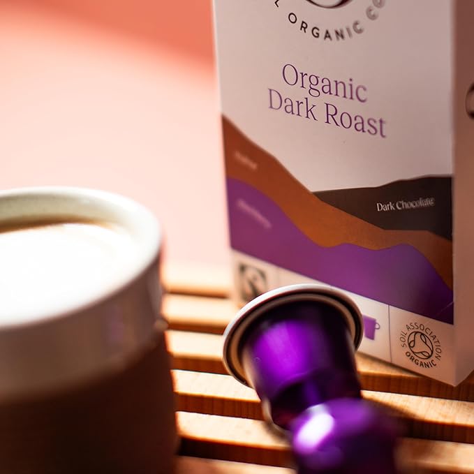 Cru Kafe Dark Roast USDA Organic Espresso Coffee Capsules (10 Pods) Fairtrade Coffee Pods