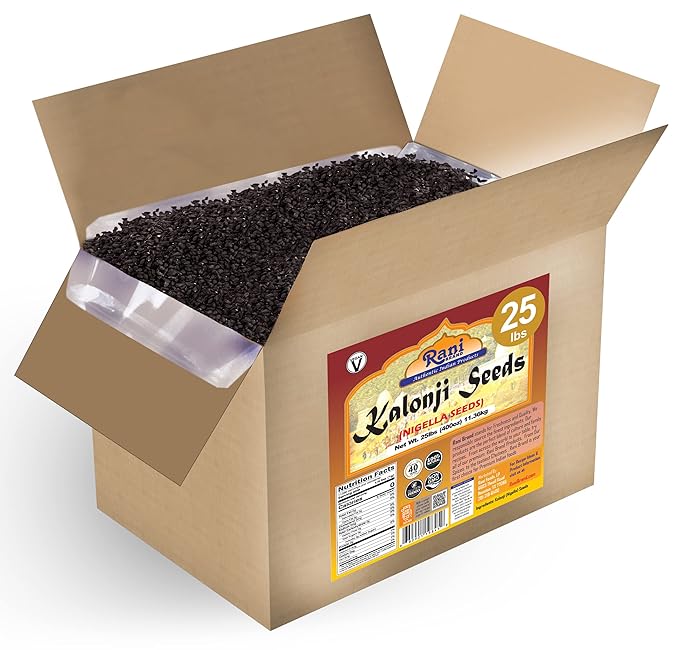 Rani Kalonji (Black Seed, Nigella Sativa, Black Cumin) Seeds 400oz (25lbs) 11.36kg Bulk Box ~ All