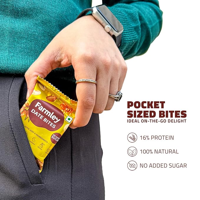 Farmley Protein Dates Bars Jars| Dates Bite with No Added Sugar | Made with Zero Added Sugar |