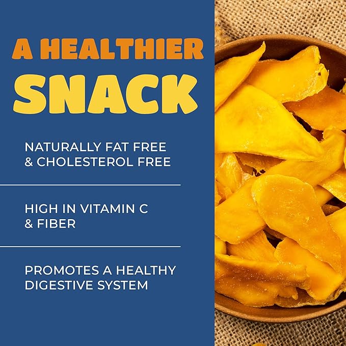 Dried Mango Slices - Delicious Texture Soft & Juicy Low Sugar Added Dried Mango - Naturally Ripened