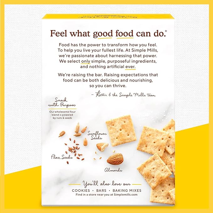 Simple Mills Almond Flour Crackers, Family Size, Fine Ground Sea Salt - Gluten Free, Vegan, Healthy