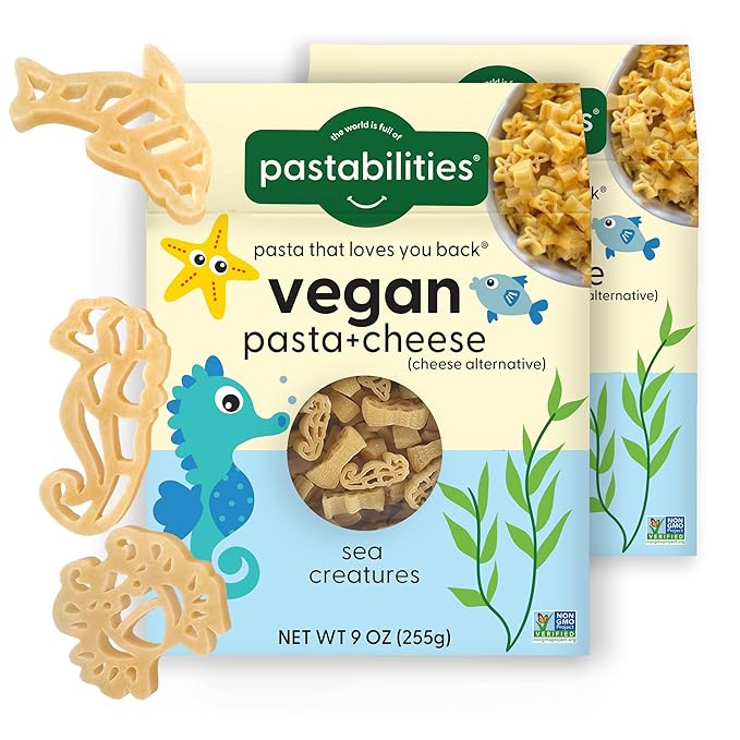 Pastabilities Vegan Mac and Cheese for Kids (& adults) - Under the Sea - Fun Shapes Sea Creatures