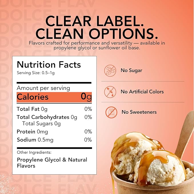 Dolce Flav Natural Butterscotch Extract 2 oz ??Kosher, Sugar-Free, Concentrated Rich Butterscotch