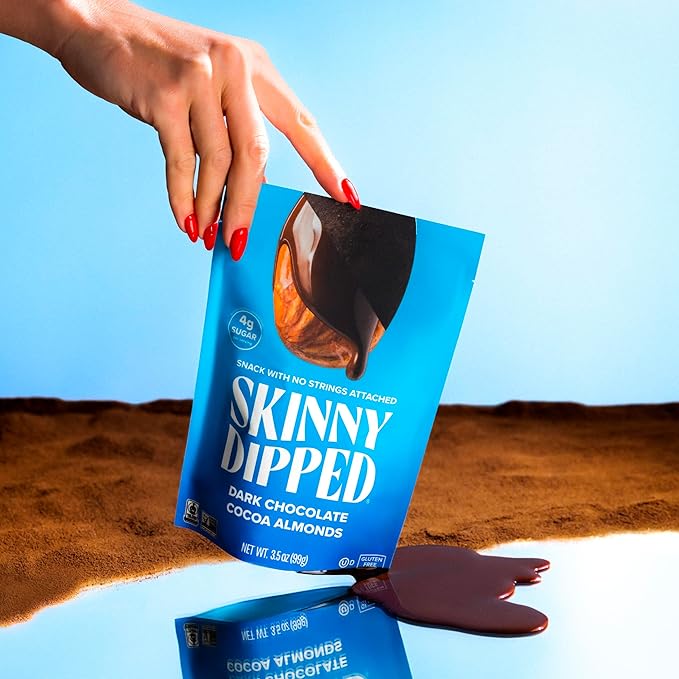 SkinnyDipped Snack Attack Almond Variety Pack, Chocolate Covered Almonds, Low Sugar, Gluten Free
