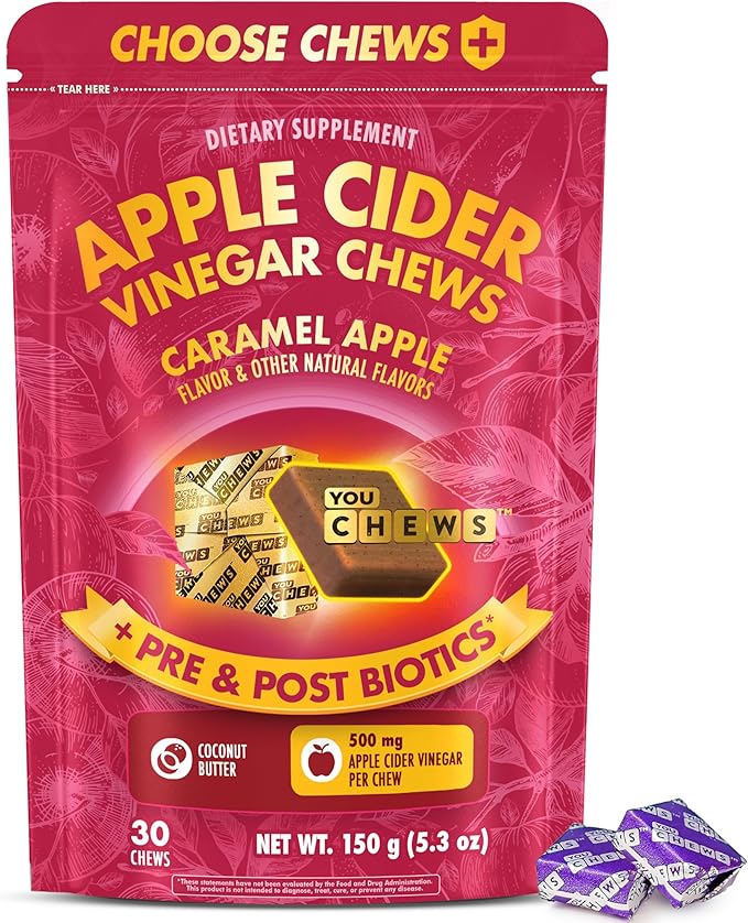 Apple Cider Vinegar Chews Better Than Apple Cider Gummies - Bloating Relief for Women and Men