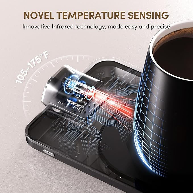 Coffee Mug Warmer Set, Temperature Control Smart Heated Mug for Desk, Electric Coffee Warmer with