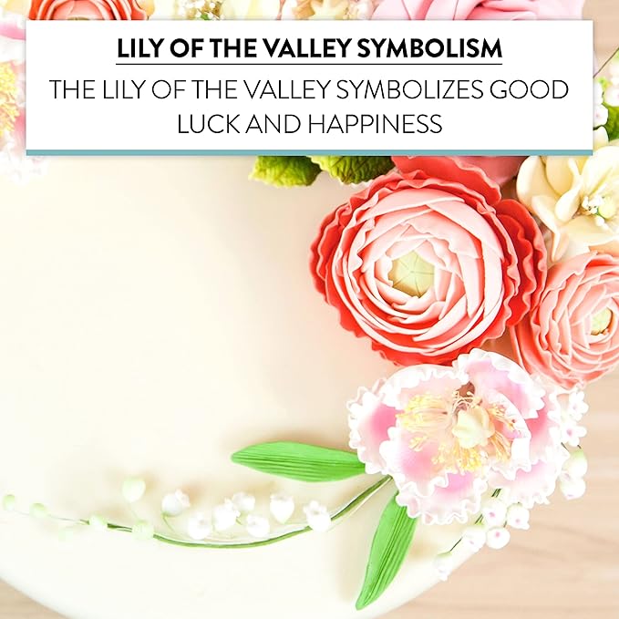 Global Sugar Art Lily of the Valley Sugar Cake Flowers Spray White, 4 Count by Chef Alan Tetreault