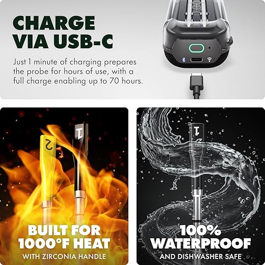 CHEF iQ Sense [2025 Model] | Smart Wireless Meat Thermometer | 2 Ultra-Thin Probes | WiFi Unlimited