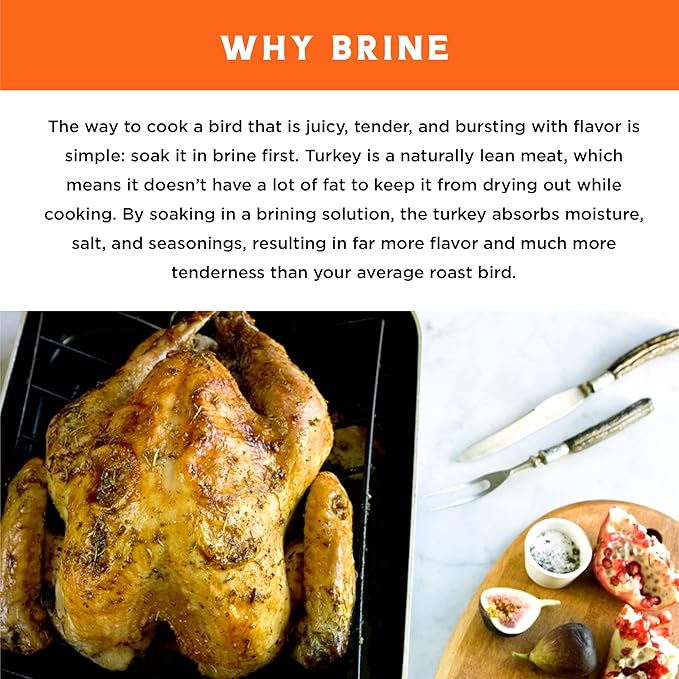 Fire & Flavor Cajun Turkey Brine Kit - Includes Bag and Poultry Seasoning for Roasting, Grilling