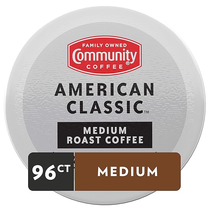 Community Coffee American Classic 96 Count Coffee Pods, Compatible with Keurig 2.0 K-Cup Brewers