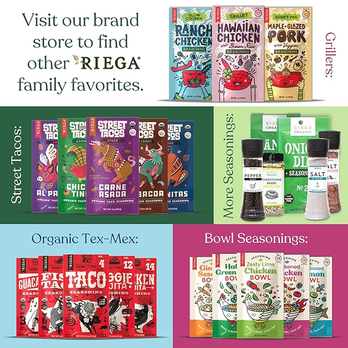 Riega Organic Taco Seasoning, Perfect Tex Mex Spice Mix for Taco Tuesday and Chili (Taco, 0.9 Ounce