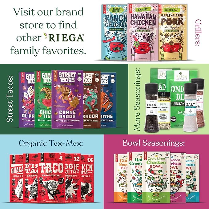Riega Organic Al Pastor Street Taco Seasoning – Traditional Mexican Pork Taco Spice Mix for