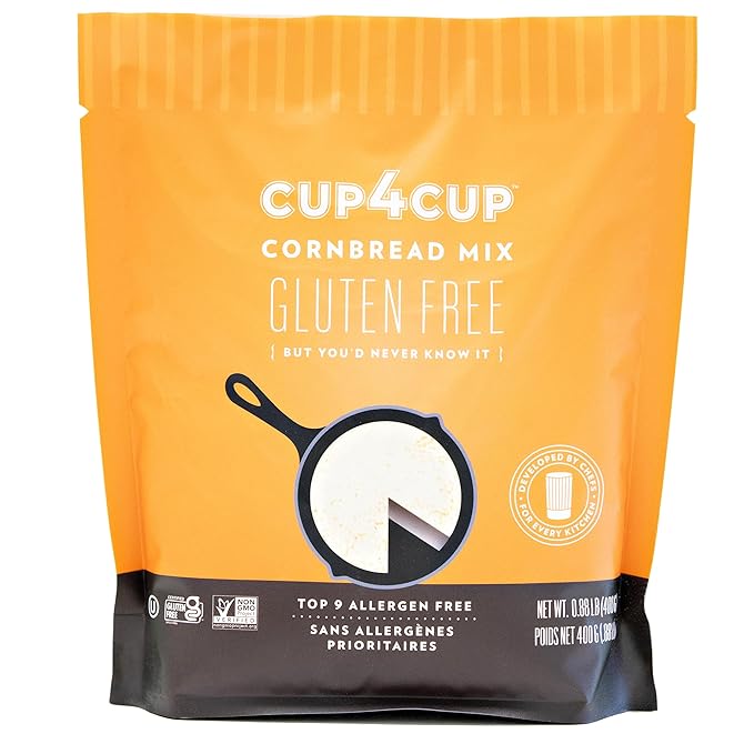 Cup4Cup Cornbread Mix, 0.88 Pounds, Certified Gluten Free, Dairy Free, Non-GMO, Kosher, Made in the