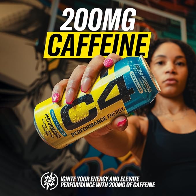 Cellucor C4 Performance Energy Drink | Zero Sugar Carbonated Preworkout Energy | 200mg Caffeine