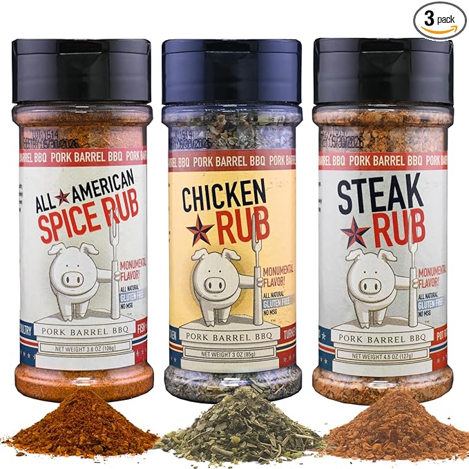 Pork Barrel BBQ Seasoning Rub Variety Pack | Gifts for Men| All Purpose BBQ Spice - No MSG
