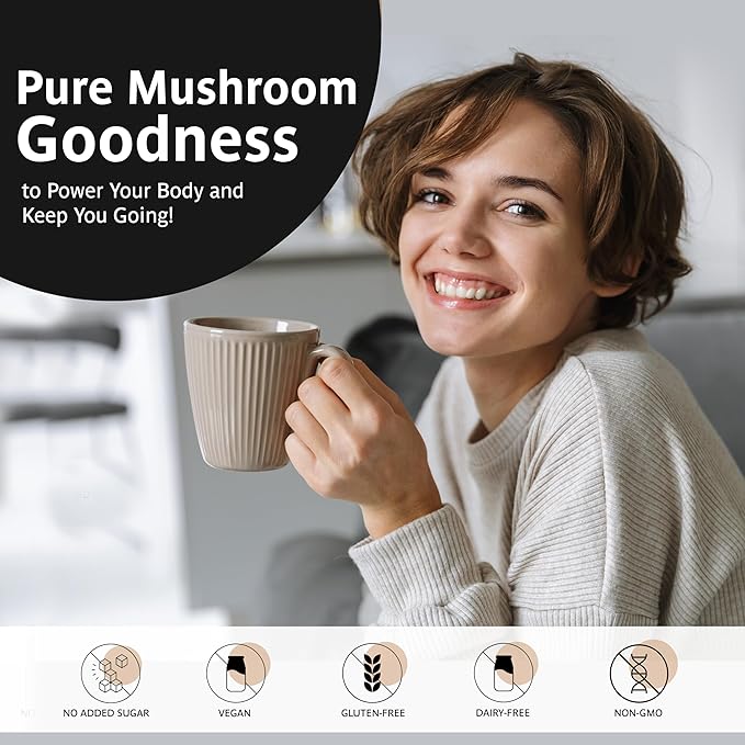 Organic Traditions Mind Fuel Instant Mushroom Coffee Alternative – Caffeine-Free Herbal Mushroom