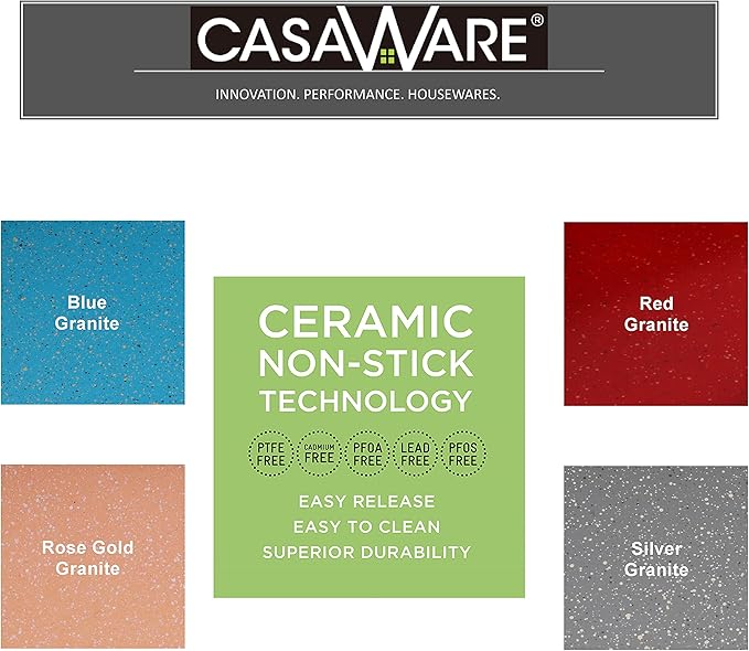 casaWare Grande Lasagna/Roaster Pan 18 x 12 x 3-Inch - Extra Large, Ceramic Coated NonStick (Silver