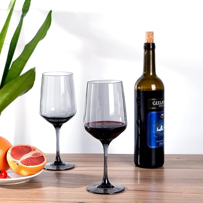 KOXIN-KARLU Unbreakable Classic 18 ounce All-Purpose Plastic Stem Wine Glasses Acrylic Glasses, set