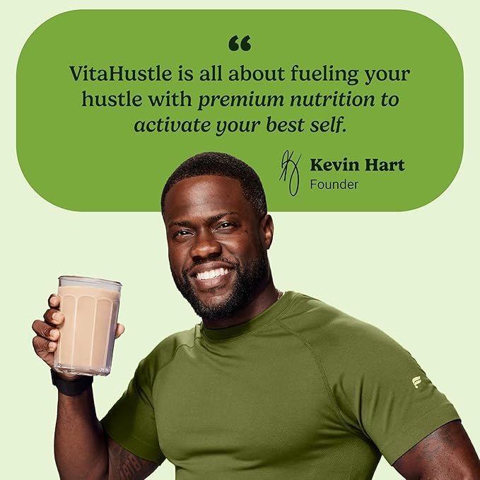 VitaHustle ONE Meal Replacement Shake - Plant Based Protein Powder by Kevin Hart - Vegan, Meal