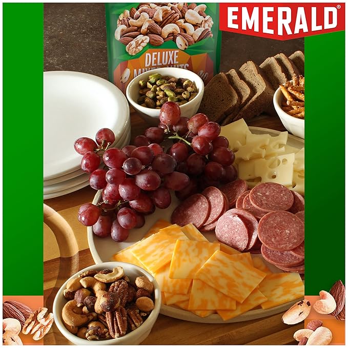 Emerald Nuts Deluxe Mixed Nuts (1-Pack), Features Roasted and Salted Nuts, Including Almonds