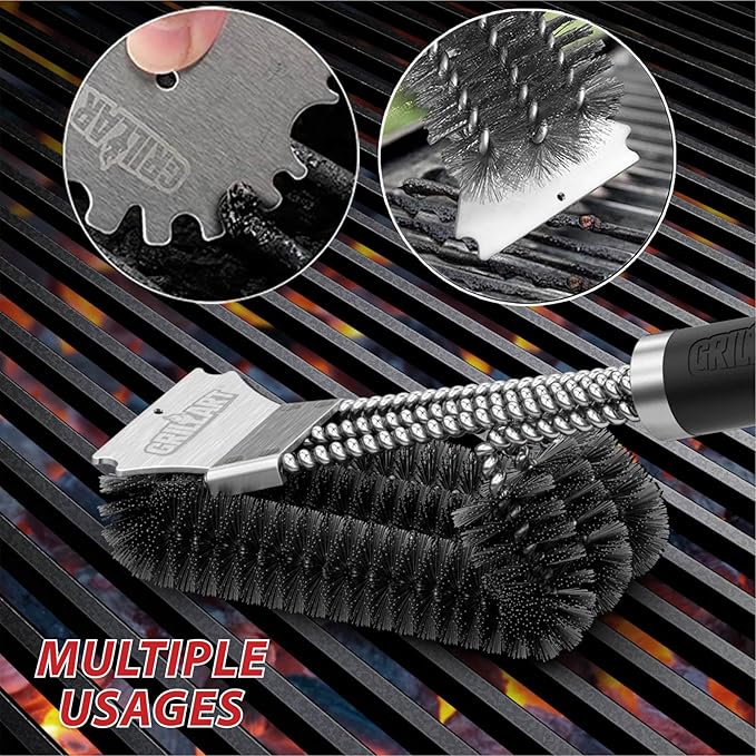 GRILLART Grill Brush and Scraper,18 Inch BBQ Grill Cleaning Brush Kit, Safe Wire Scrubber