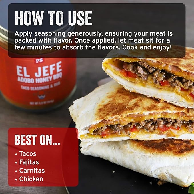 PS Seasoning El Jefe - Adobo Honey Spice Blend & Adobo All-Purpose Seasoning Dry Rub for Tacos