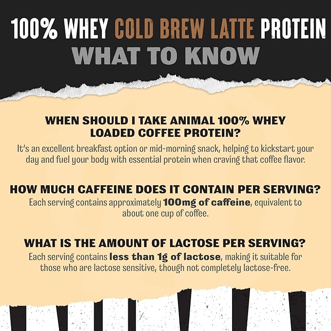 Animal 100% Whey Protein Powder Instant Iced Coffee ??Real Coffee for Preworkout, Post Workout Whey