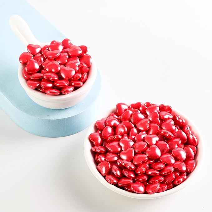 Kasvan Mixed Heart Shapes Sprinkles - Edible Candy Pearls 130g/4.58 Oz, Mix Size, Baking Cake