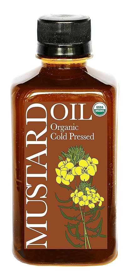 Daana Mustard Oil: CERTIFIED USDA ORGANIC, EXTRA VIRGIN, COLD PRESSED (12 oz)