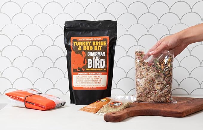 Chairman of the Bird Gourmet Turkey Brine Kit ??Premium Brine Mix, Custom BPA-Free XL Brine Bag and