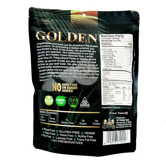 Golden Premium Quality Fine Coconut Macaroons - 12 oz (340 g) | Natural, No Additives, No Added