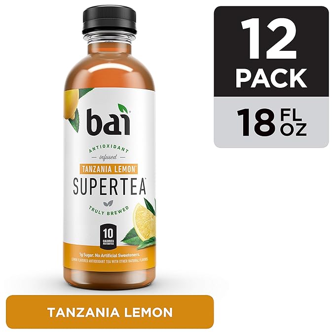 Bai Iced Tea, Tanzania Lemon, Antioxidant Infused Supertea, Crafted with Real Tea (Black Tea, White