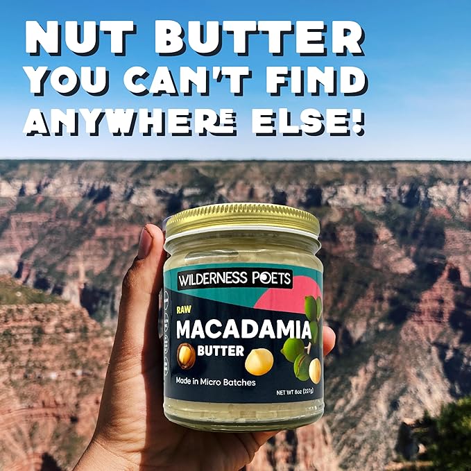 Wilderness Poets, Raw Macadamia Butter - Bulk (60 Ounce - Half Gallon) - Glass Jar